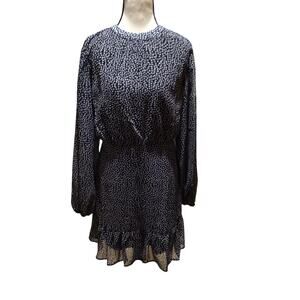 She + Sky Blue Sheer Sleeve Long Sleeve Dress – Zipper Back – NWT Medium